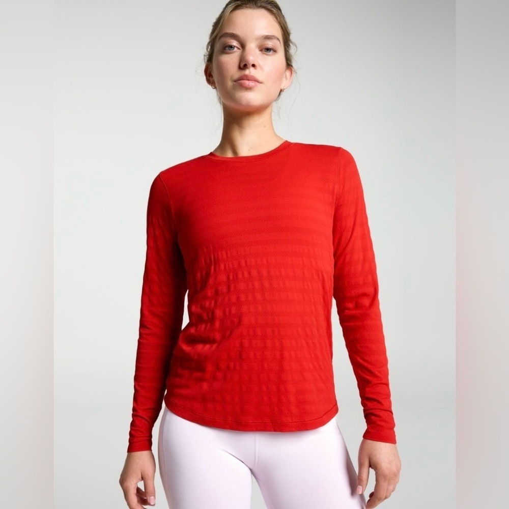 DSG Women's Red Movement Seamless Long Sleeve Shirt Top